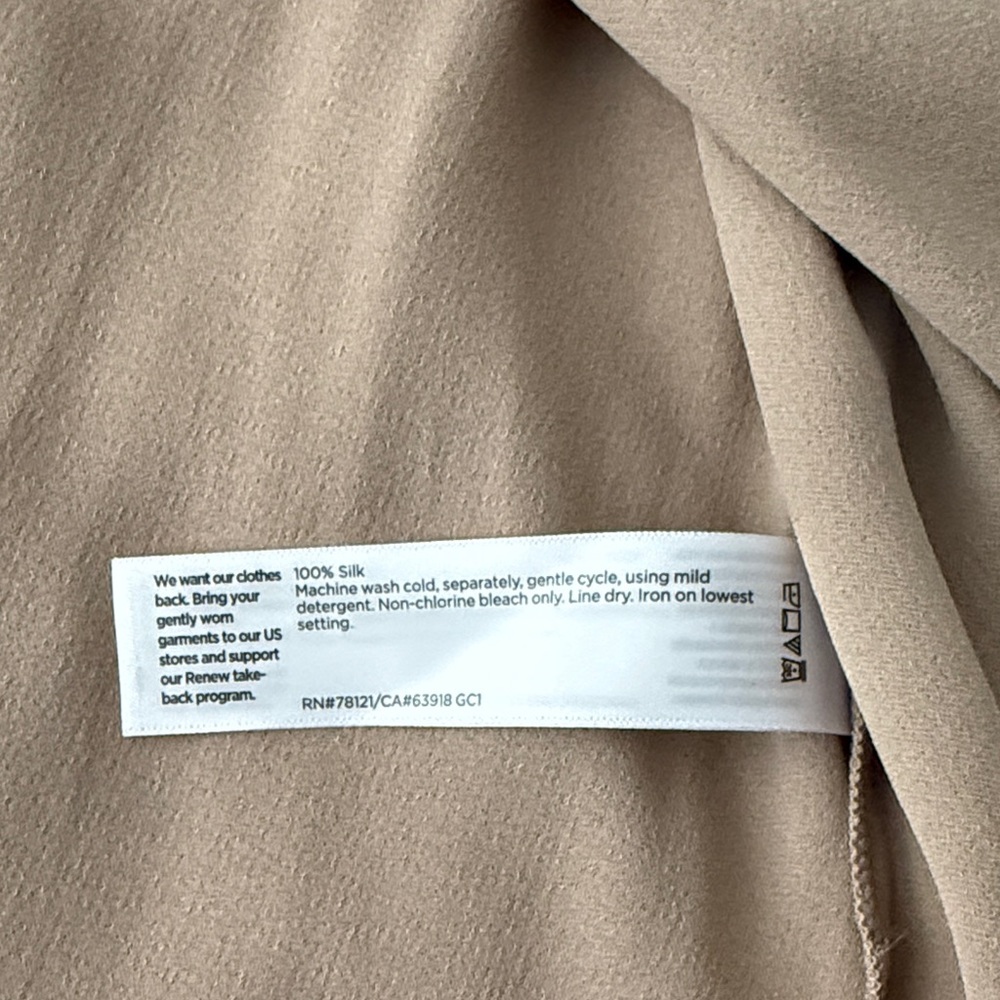 Eileen Fisher - Mandarin Collar Silk Button-Up Shirt - L - Picture 6 of 11